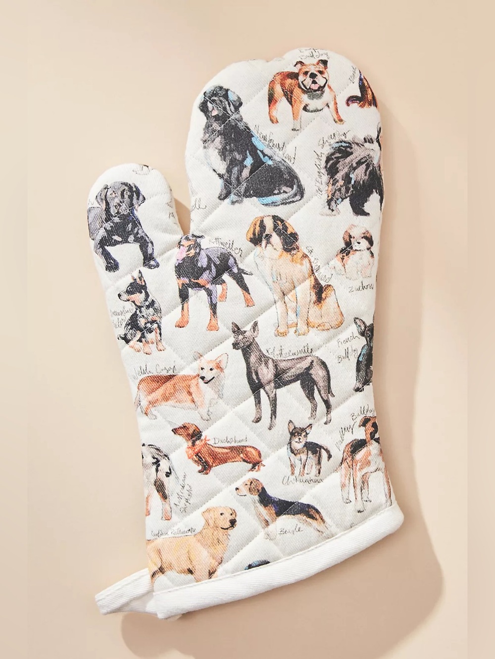 Anthropologie Dog Breeds A-Z Oven Mitt, NWT